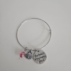 NWT "Beach is My Happy Place" Wire Bangle Bracelet